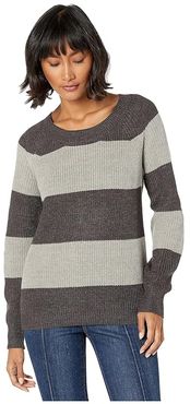 Stripe Sweater FOH5254929 (Charcoal Combo) Women's Sweater