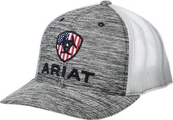 Ariat Rwb Shield Logo Flexfit110 Snapback Cap (Heather Grey/White) Caps