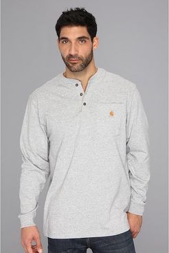 Workwear Pocket L/S Henley (Heather Gray) Men's Long Sleeve Pullover