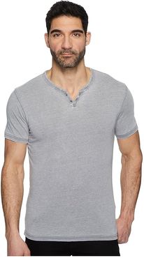Burnout Button Notch Shirt (Frost Grey) Men's Clothing