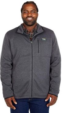 Sweater Fleece Full Zip Jacket - Tall (Charcoal Gray Heather) Men's Clothing