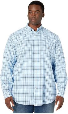 Big Tall Classic Fit Oxford Shirt (Blue/Turquoise Multi) Men's Clothing