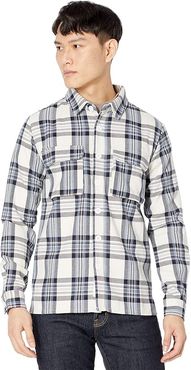 Greyson Check Overshirt (Blue) Men's Clothing