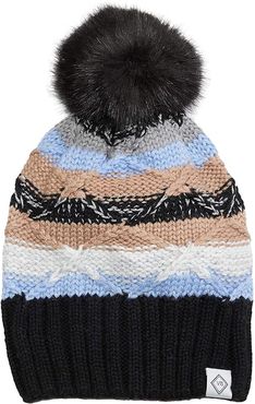 Cozy Striped Knit Beanie (Cozy Plaid Neutral) Caps