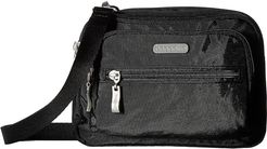 Legacy Triple Zip Bagg (Black/Sand) Cross Body Handbags