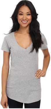 V-Pocket Tee - Tissue Jersey (Heather Grey) Women's Short Sleeve Pullover