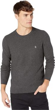 Tuck Stitch Sweater (Dark Charcoal Heather) Men's Clothing