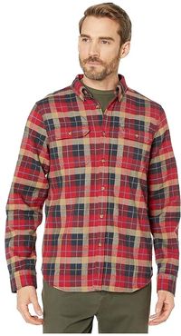 Sarek Heavy Flannel Shirt (Deep Red) Men's Clothing