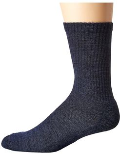 Heathered Rib (Deep Navy Heather) Men's Crew Cut Socks Shoes