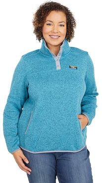 Plus Size Sweater Fleece Pullover (Evening Blue) Women's Clothing
