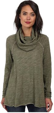 Cocoon Cowl Pullover (Army) Women's Long Sleeve Pullover