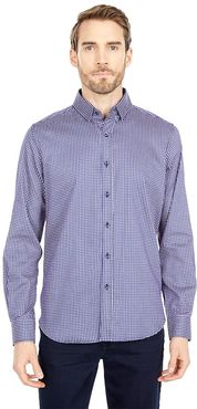 Charlie Long Sleeve Woven Shirt (True Navy) Men's Clothing