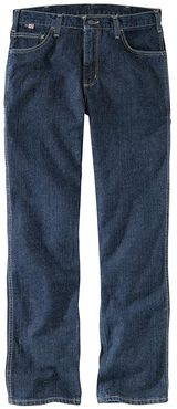 Big Tall Flame-Resistant Rugged Relaxed Fit Flex Jeans (Deep Indigo Wash) Men's Jeans