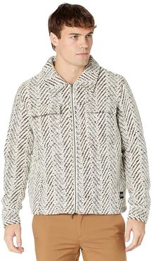 Silas Brushed Wool Chevron Jacket (Brown) Men's Clothing