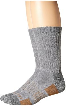 All Terrain Boot Socks 2-Pair Pack (Gray) Men's Crew Cut Socks Shoes