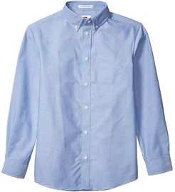Long Sleeve Magnetically-Infused Button-Down Shirt (Big Kids) (Blue) Men's Clothing