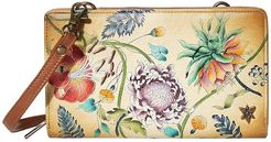 Cell Phone Crossbody Wallet 1149 (Caribbean Garden) Handbags