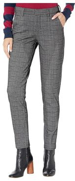 Kelsey Knit Trousers in Textured Grid Plaid Knit (Grey/Red) Women's Casual Pants