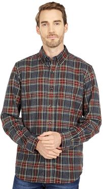 Scotch Plaid Flannel Traditional Fit Shirt (Grey Stewart) Men's Clothing