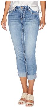 Petite Carter Girlfriend Crosshatch Denim Jeans (Mid Vintage) Women's Jeans