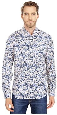 Organic Stretch Secret Wash Shirt in Orchids (Orchids Blue Pink) Men's Clothing