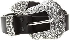 Three-Piece Buckle Set Belt (Black) Women's Belts