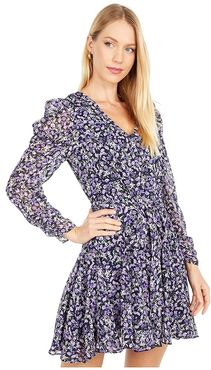 Desiree Dress (Navy/Purple Multi Floral) Women's Clothing