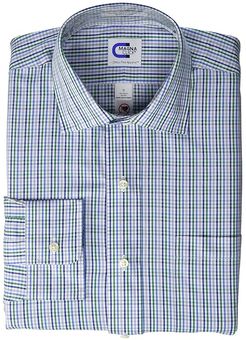 Long Sleeve Magnetically-Infused Button-Down Shirt (Blue/Green 1) Men's Clothing