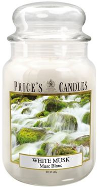 White Musk scented candle in large jar