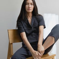 Utility Drape Jumpsuit by Everlane in Black, Size 12