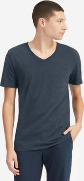 Cotton V-Neck T-Shirt by Everlane in Heather Navy, Size XL