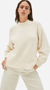 Oversized Stroopwafel Crew in ReCashmere Sweater by Everlane in Bone, Size XL