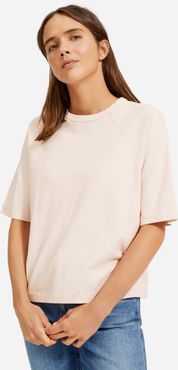 Organic Cotton Boxy Raglan T-Shirt by Everlane in Pale Pink, Size XL