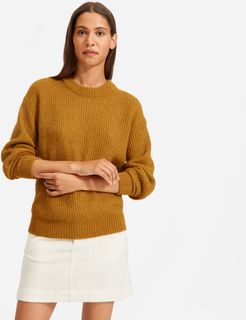 Oversized Alpaca Crew Sweater by Everlane in Mustard, Size XL