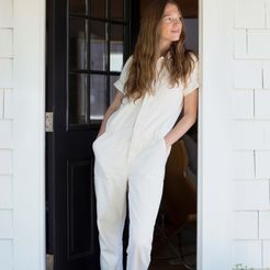 Super-Soft Summer Jean Coverall by Everlane in Bone, Size 16