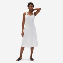 Luxe Cotton Seamed Tank Dress by Everlane in White, Size XL