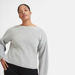 Cashmere Rib Boatneck Sweater by Everlane in Heathered Grey, Size XL