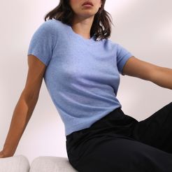 Cashmere Sweater T-Shirt by Everlane in Sky Blue, Size XL