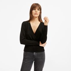 Cashmere Wrap Sweater by Everlane in Black, Size XXS