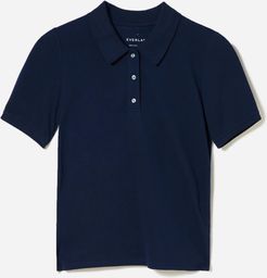 Organic Cotton Pique Polo Shirt by Everlane in Navy, Size M