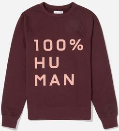 100% Human Typography Sweatshirt by Everlane in Burgundy / Pink, Size L