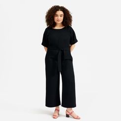 Japanese GoWeave Short-Sleeve Jumpsuit by Everlane in Black, Size 2
