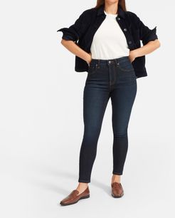 Curvy Authentic Stretch High-Rise Skinny Jean by Everlane in Dark Blue Wash, Size 35