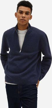 No-Sweat Half-Zip Sweater by Everlane in Heathered Midnight, Size XXL