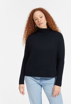 Cashmere Square Turtleneck Sweater by Everlane in Dark Navy, Size XL
