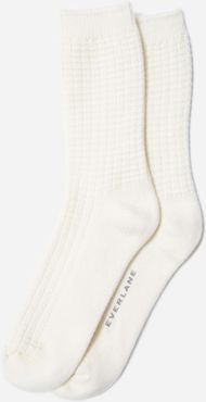 Belgian-Waffle WoolCashmere Sock Sweater by Everlane in Bone, Size M