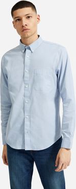 Standard Fit Performance Air Oxford Long-Sleeve Shirt by Everlane in Blue, Size XXL