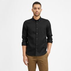 Linen Standard Fit Shirt by Everlane in Black, Size XXL