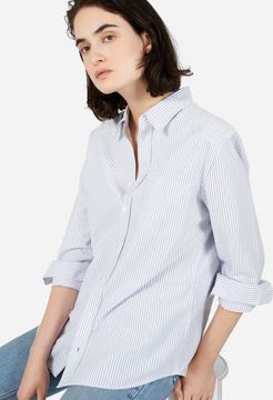 Japanese Slim Fit Oxford Shirt by Everlane in White/Blue, Size XL