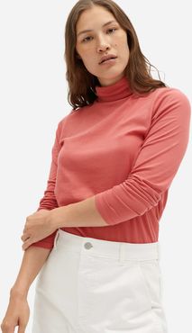 Organic Cotton Turtleneck Sweater by Everlane in Dark Coral, Size L